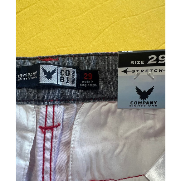 NWT Company Eighty One Red and Blue Patriotic Print Flat Front Shorts Size 29 - Picture 5 of 7